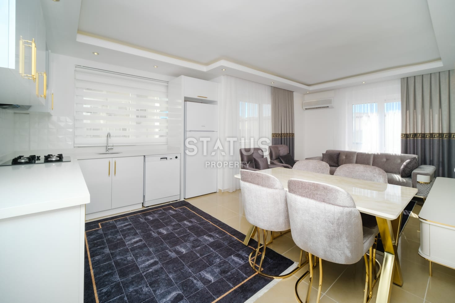 Апартаменты 2+1 с видом на море и Кале в комплексе с богатой инфраструктурой в  Джикджилли. 110м2 фото 3