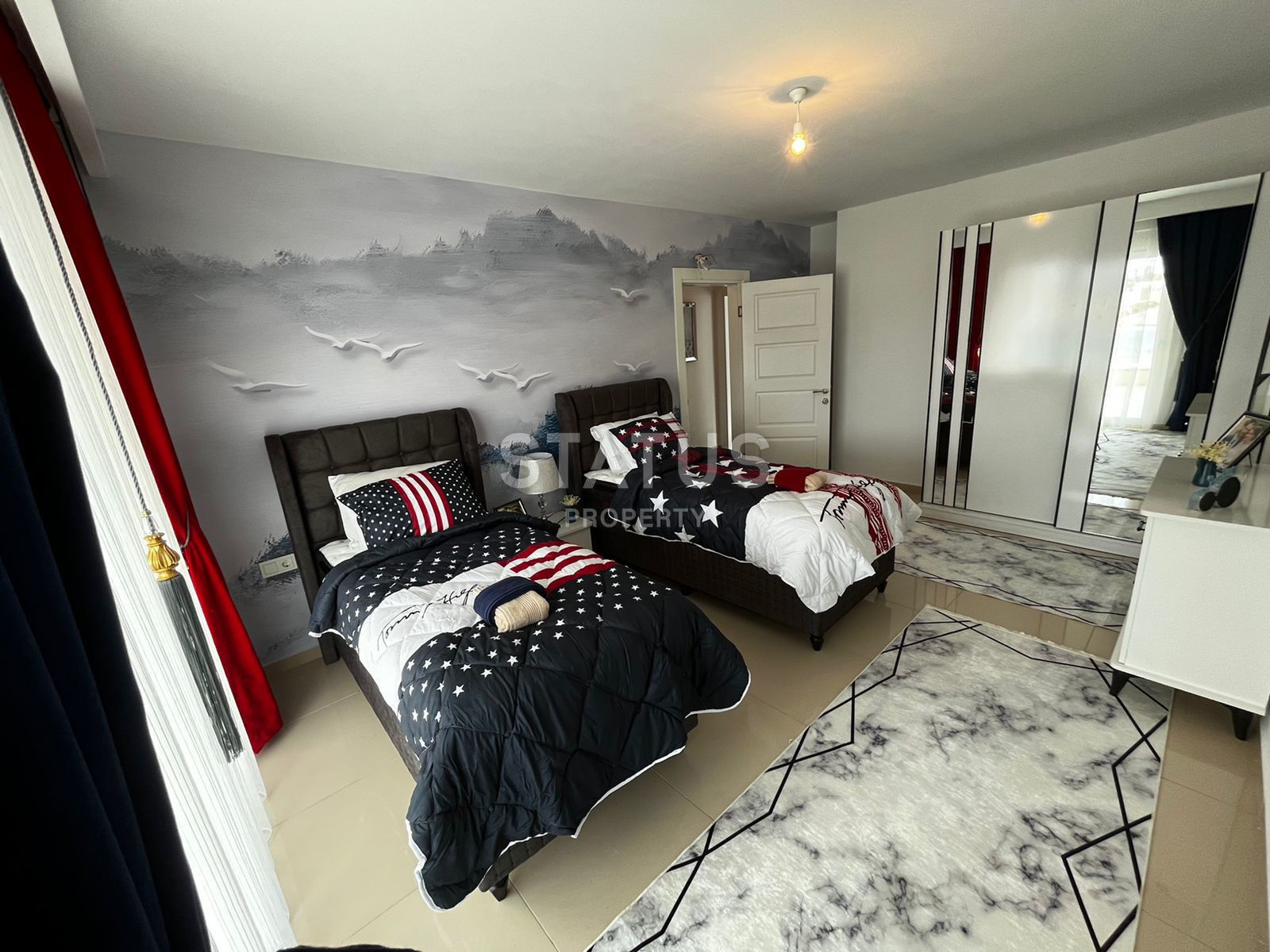 Comfortable three-room apartment 2+1 in Kargicak 115m2 with direct sea view. фото 4