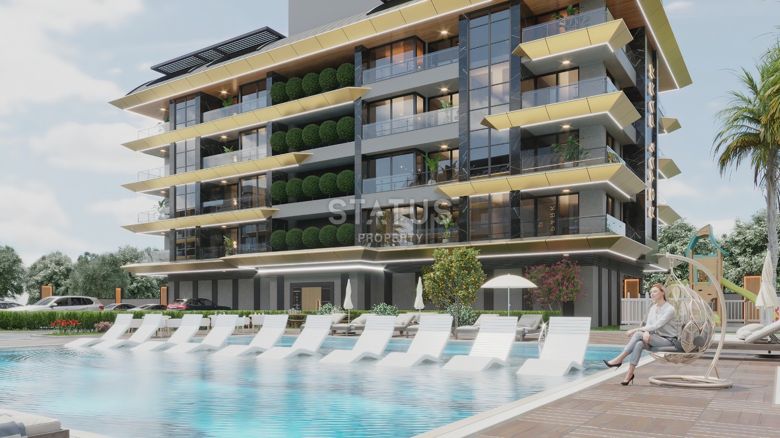 Cozy apartments 1+1 near the sea in Kargicak at a low price in a complex under construction, 66m2 фото 6