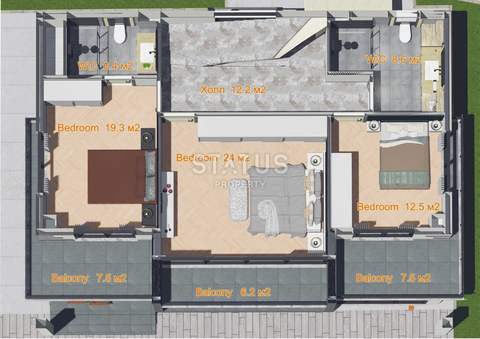 Three-storey villa 5+1 in a complex of villas on the first coastline in Kargicak, 350m2 фото 32