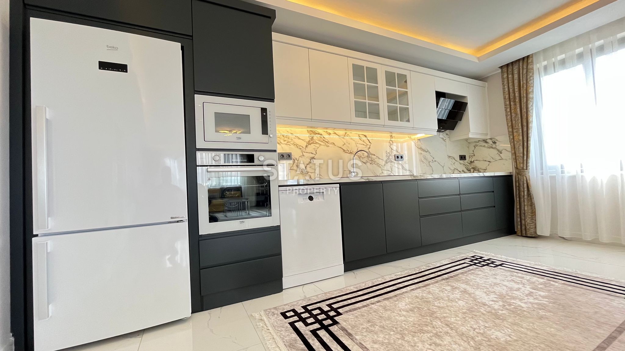 Шикарные апартаменты 2+1 с видом на море на первой линии в Махмутларе, 124м2 фото 6