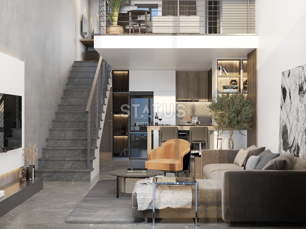 Апартаменты 1+1 Loft  67м2 в новом комплексе в Татлысу фото 12