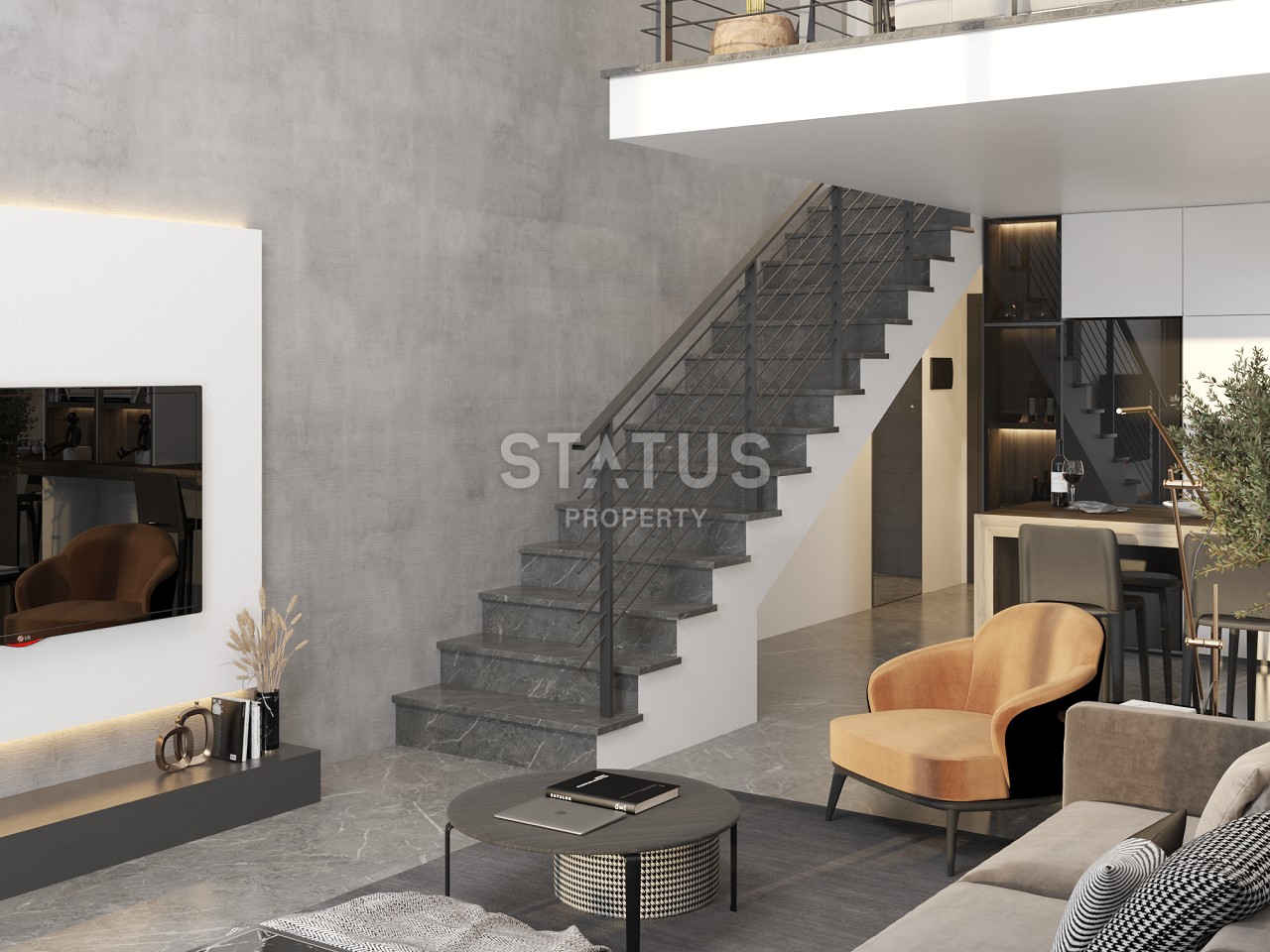 Апартаменты 1+1 Loft  67м2 в новом комплексе в Татлысу фото 15