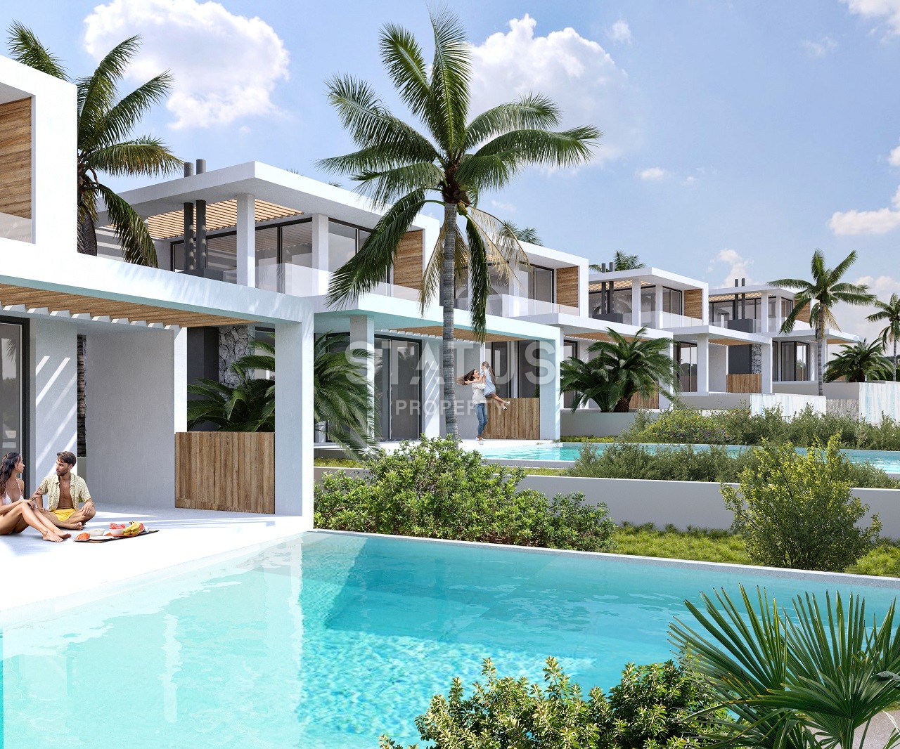 Красивый таунхаус 2+1 93м2 в уютном комплексе с видом на море и горы фото 9