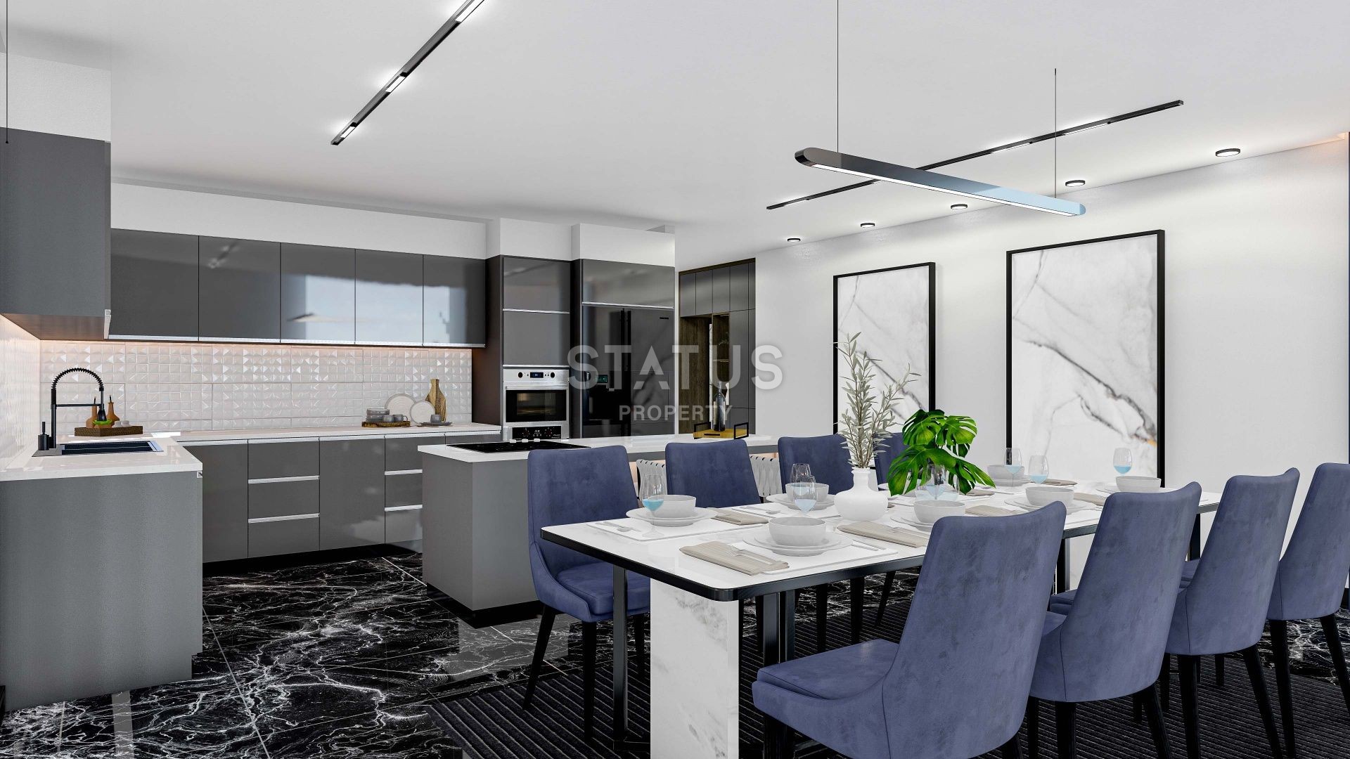 5-room villa (250 m2) with a large balcony and terrace in Iskele фото 6