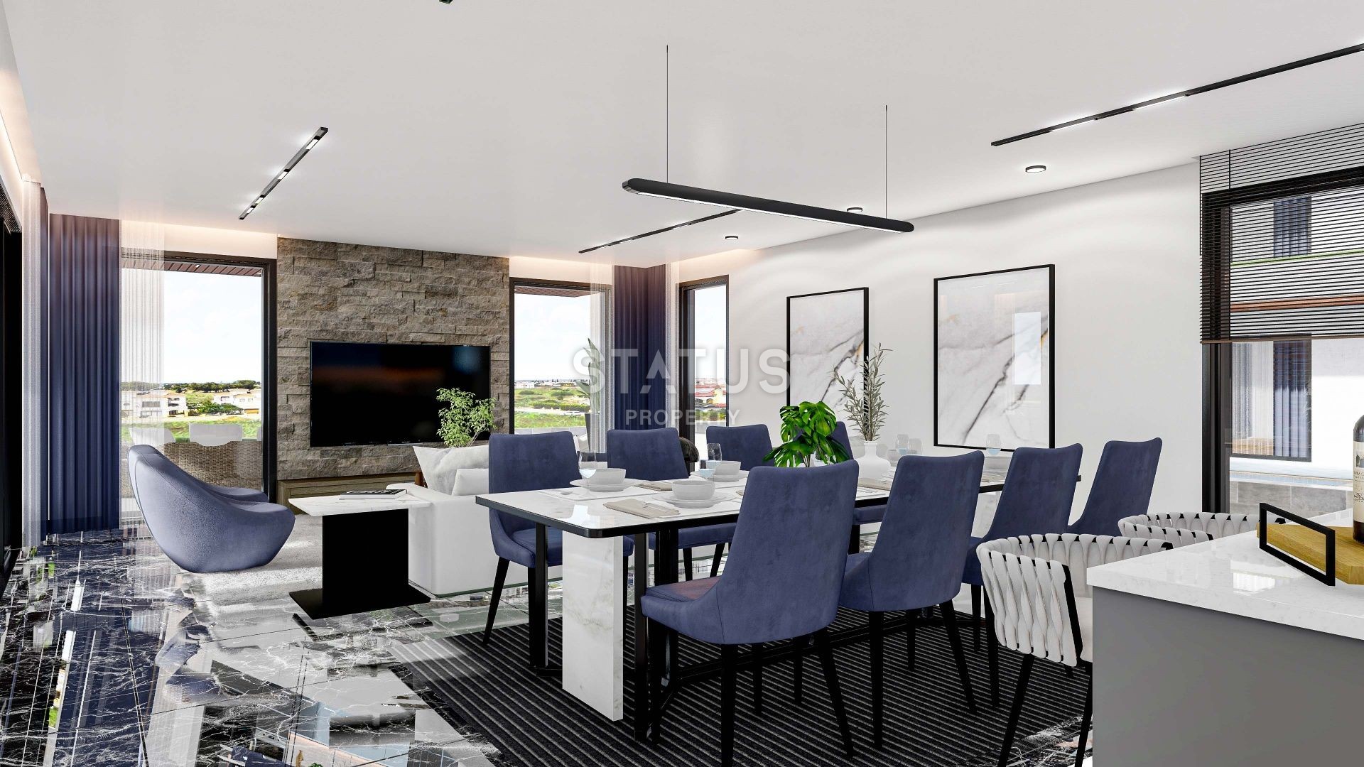 5-room villa (250 m2) with a large balcony and terrace in Iskele фото 11