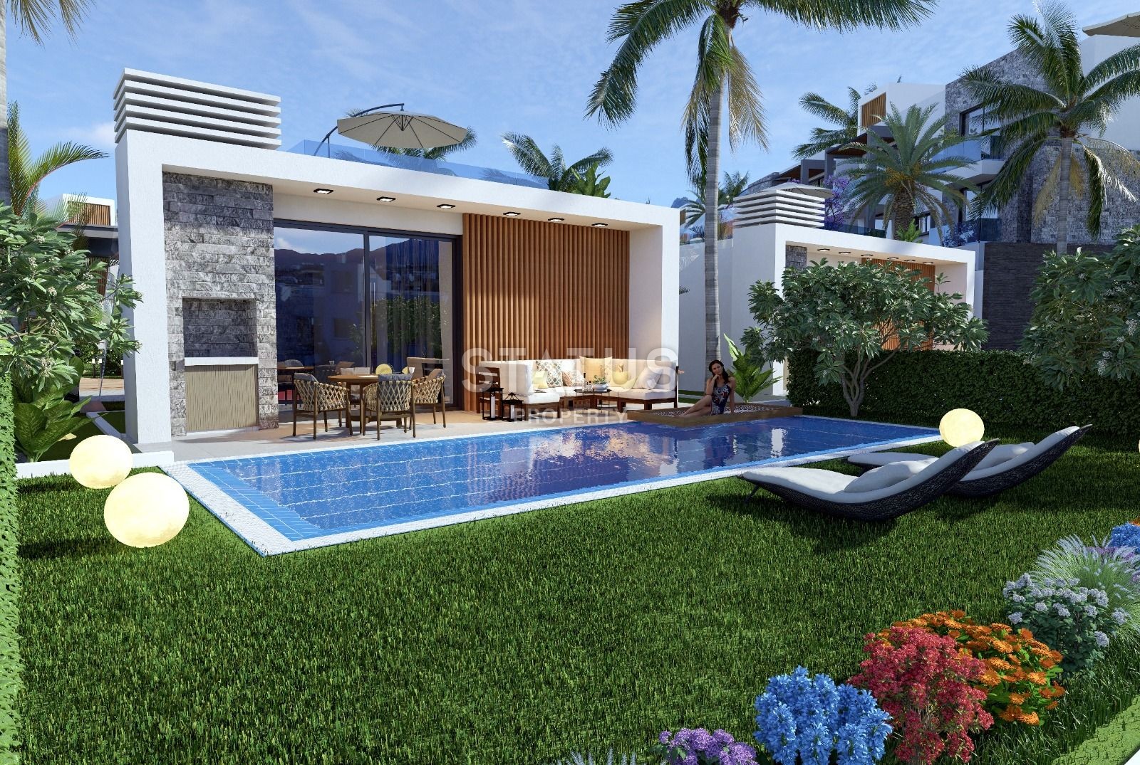 Вилла 2+1 (82 м?)  с частным бассейном в новом комплексе в Эсентепе фото 4