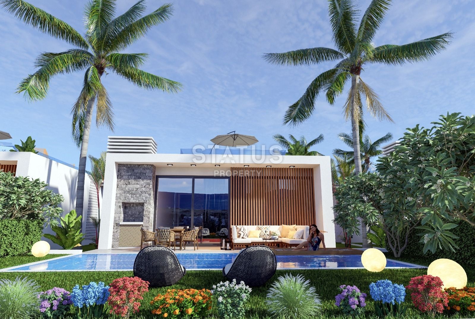 Вилла 2+1 (82 м?)  с частным бассейном в новом комплексе в Эсентепе фото 5