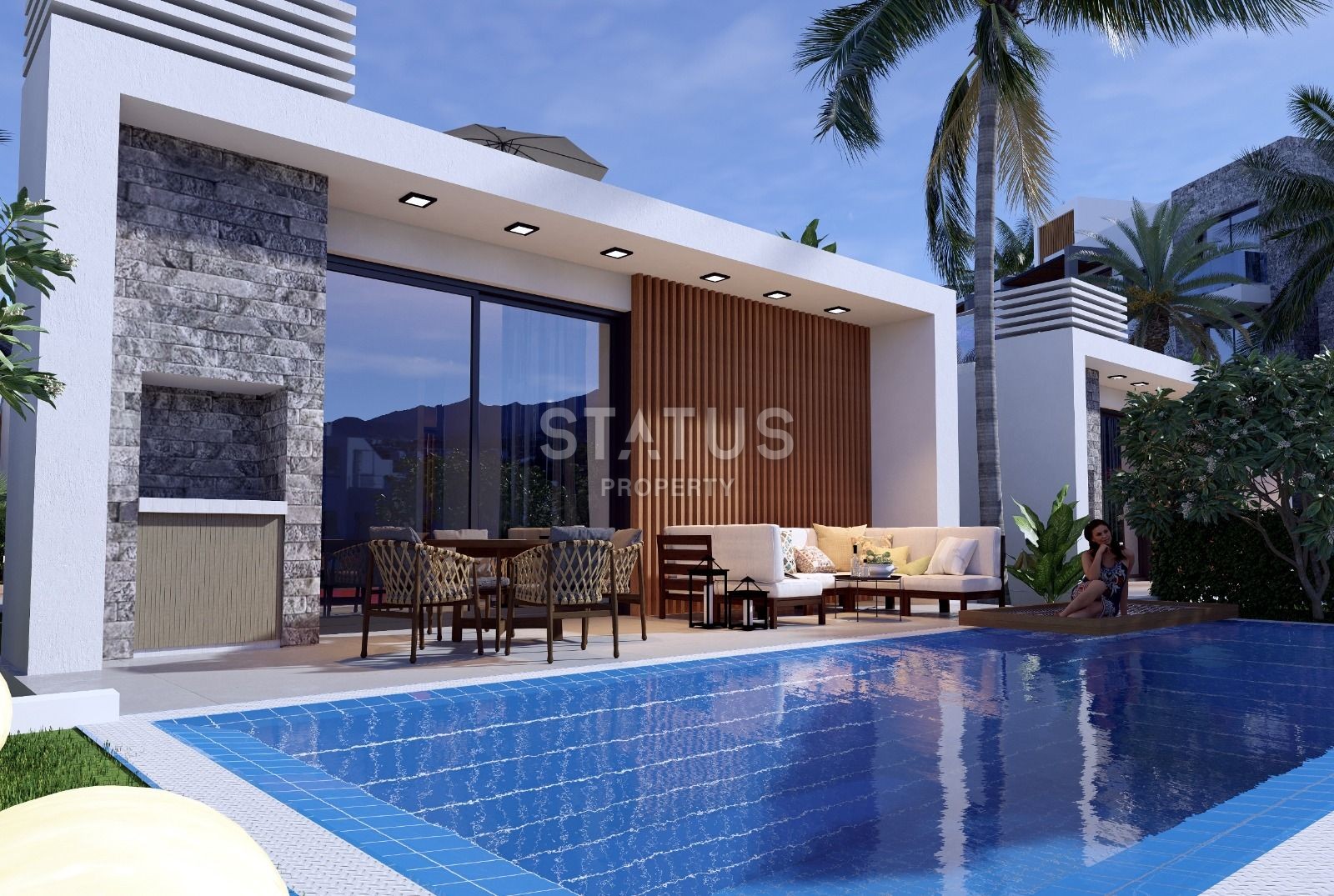 Вилла 2+1 (82 м?)  с частным бассейном в новом комплексе в Эсентепе фото 7