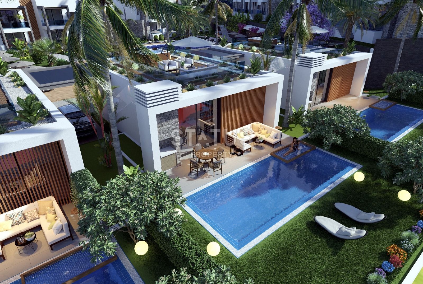 Вилла 2+1 (82 м?)  с частным бассейном в новом комплексе в Эсентепе фото 8