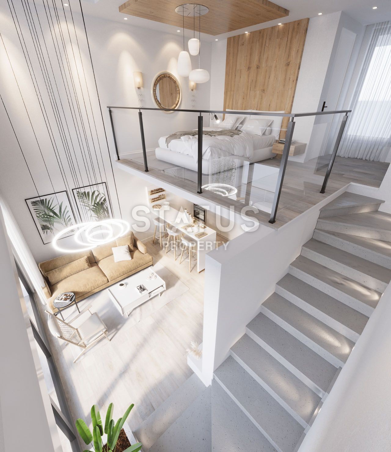 Квартира 1+1 Loft 65 м? с палисадником в красивом комплексе в Каршияке фото 35