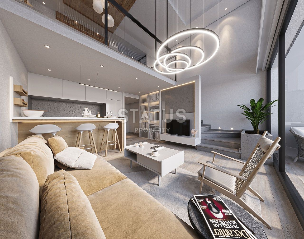 Квартира 1+1 Loft 65 м? с палисадником в красивом комплексе в Каршияке фото 38