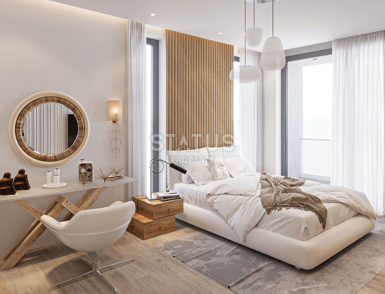 Квартира 2+1 Penthouse 75,35 м? с верхней террасой 65 м?  в красивом комплексе в Каршияке фото 38