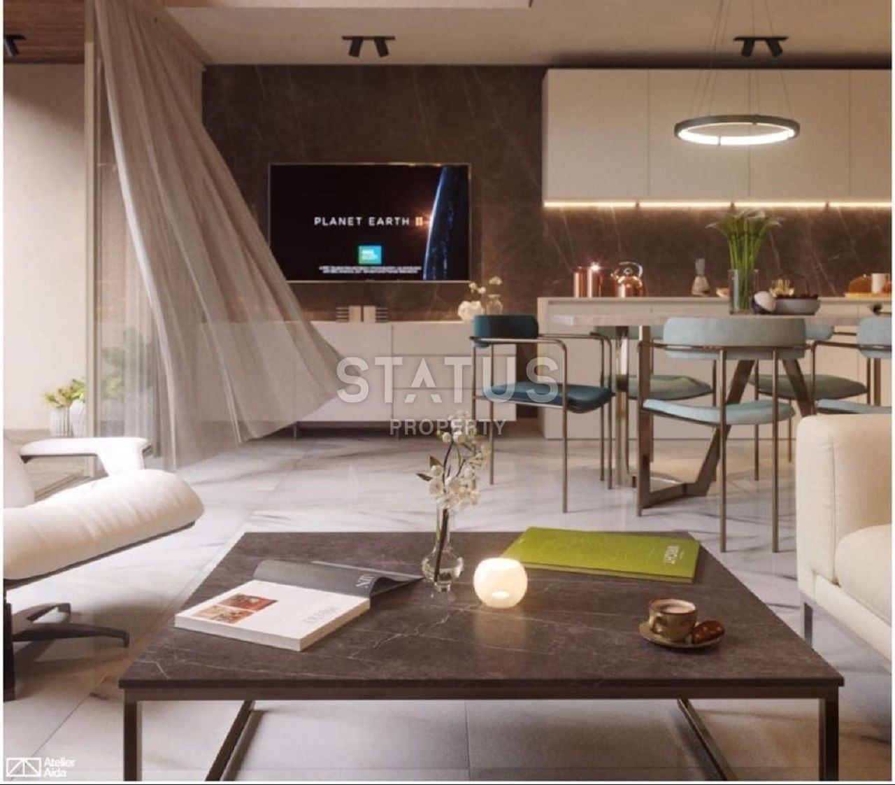 Двухкомнатная квартира (49 м?) в новом комплексе с видом на море и горы  фото 9