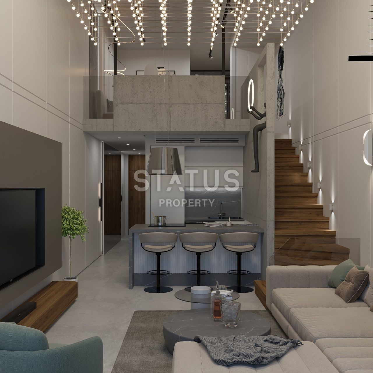 3-комнатная квартира Loft 80 м2 с  в новом  современном комплексе в Эсентепе фото 19