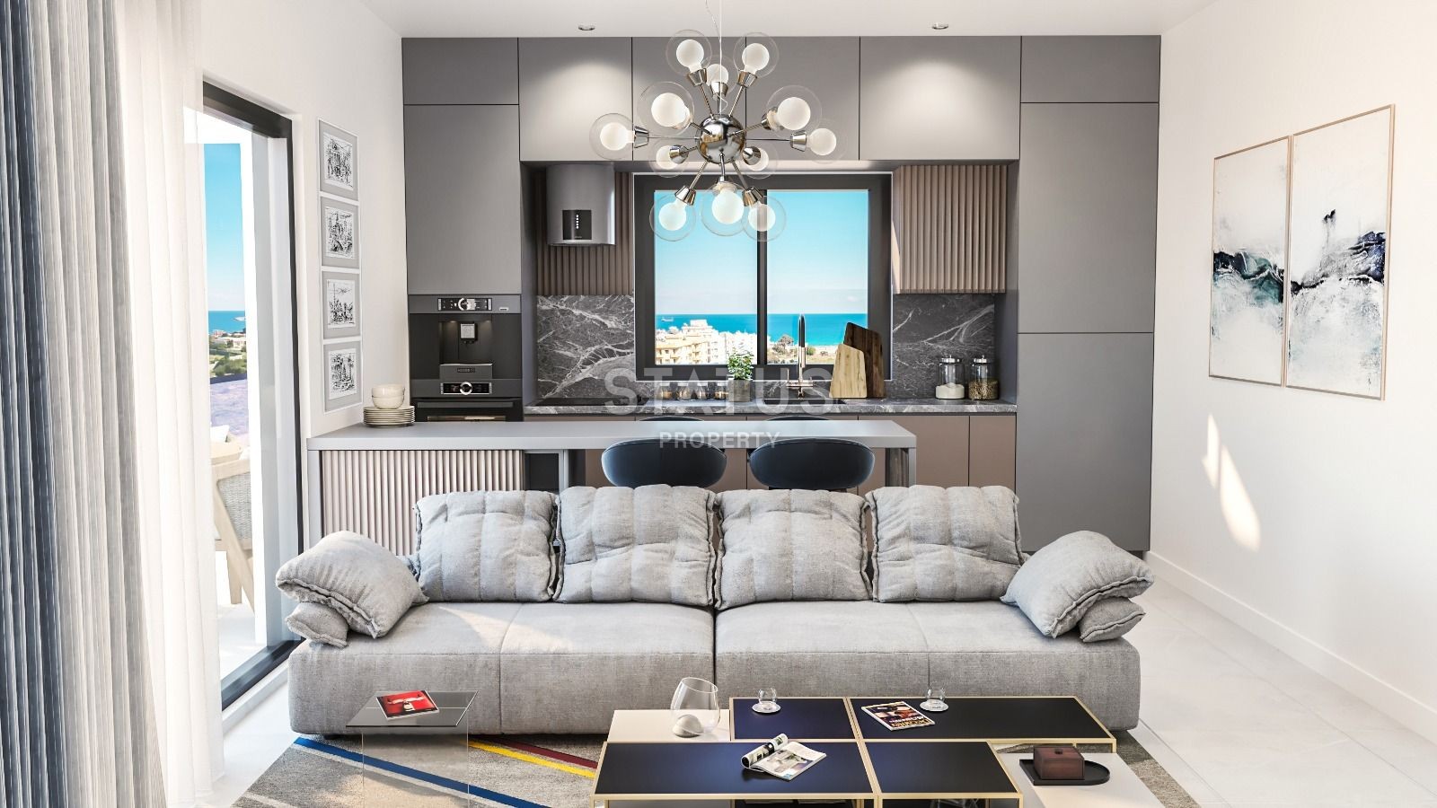 Двухкомнатные апартаменты 65 м? с террасой 75 м? в 400 метрах от моря в Фамагусте фото 4