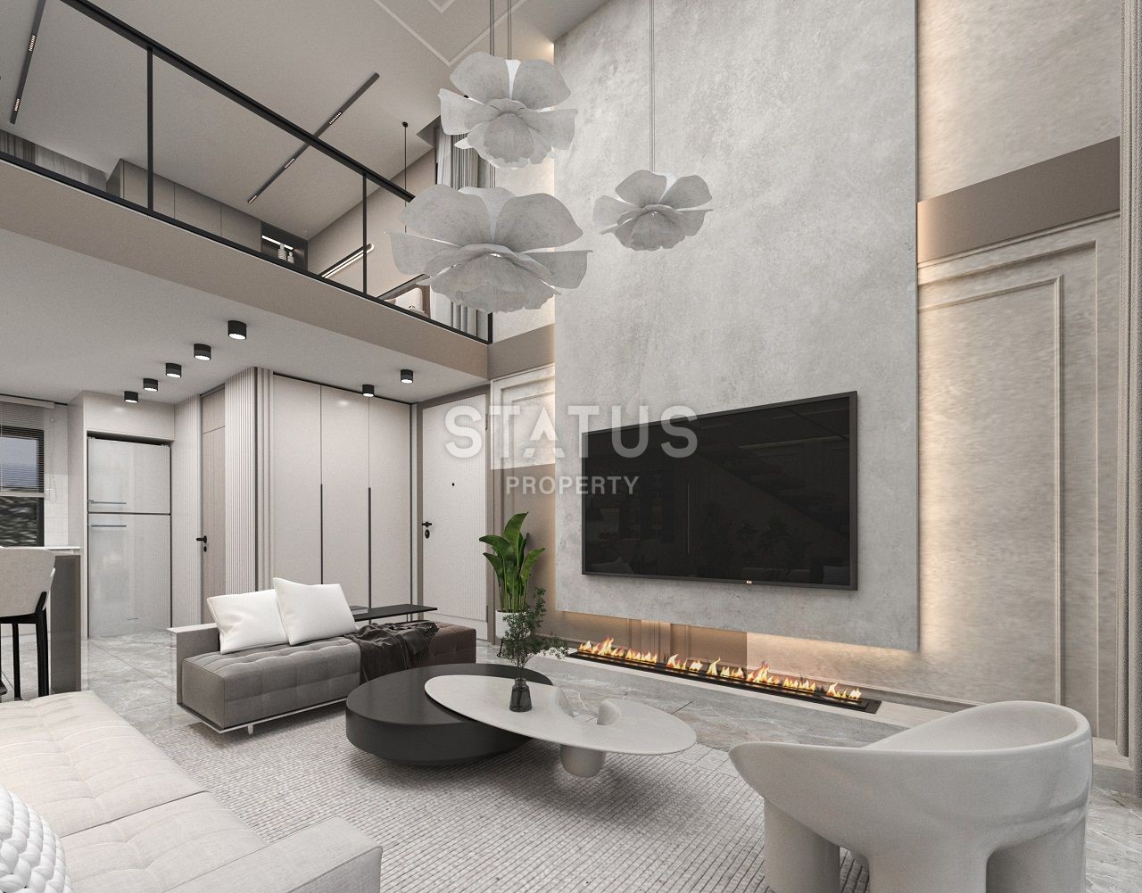 Квартира 1+1 Loft 63 м? c террасой и садом в Татлысу фото 22