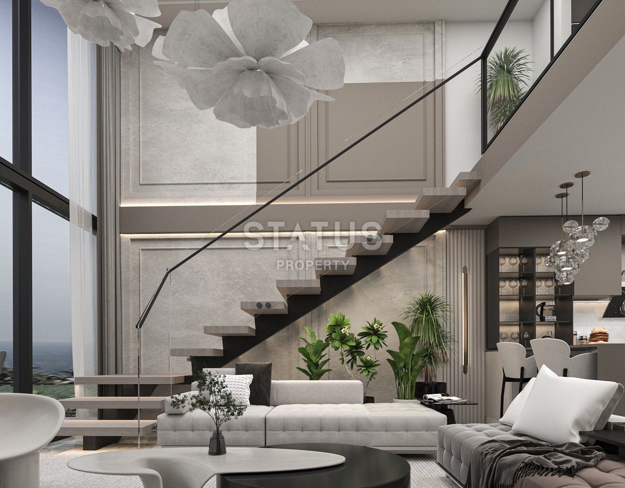 Квартира 1+1 Loft 63 м? c террасой и садом в Татлысу фото 23