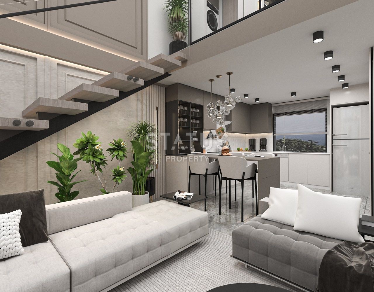 Квартира 1+1 Loft 63 м? c террасой и садом в Татлысу фото 33