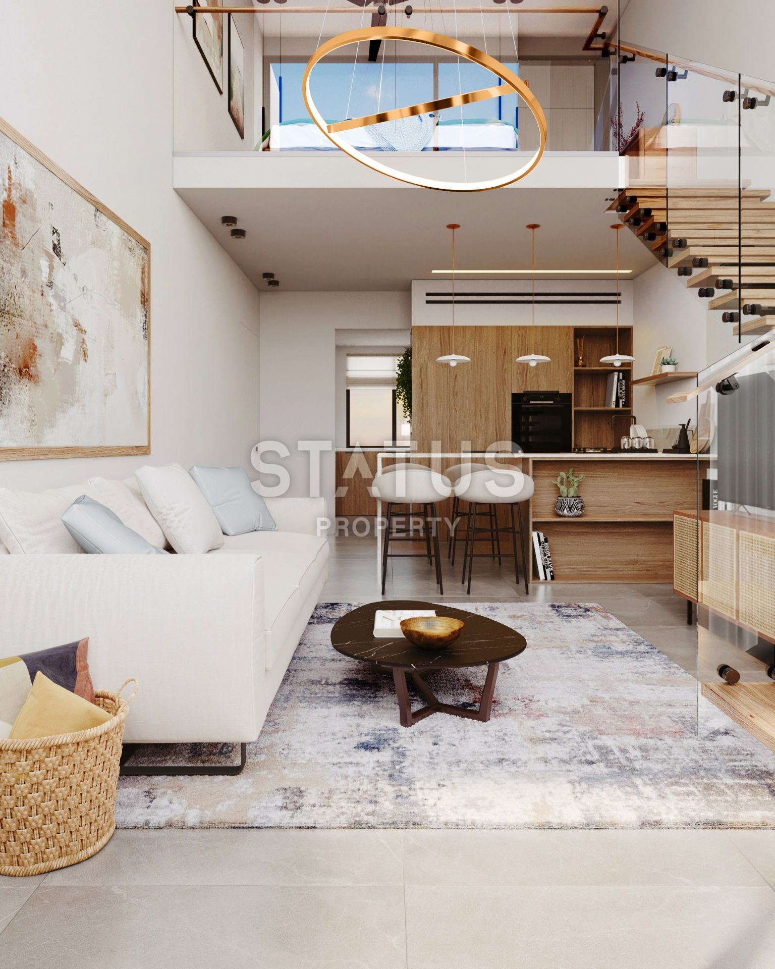 Двухкомнатная квартира 37 м? с мезонином, террасой и бассейном в новом комплексе в Эсентепе фото 19