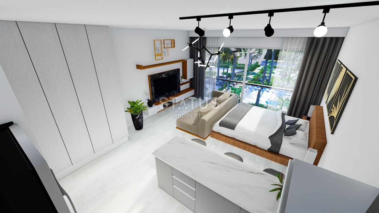 Студия 38,8 м? c палисадником в новом комплексе в 600 метрах от пляжа фото 29