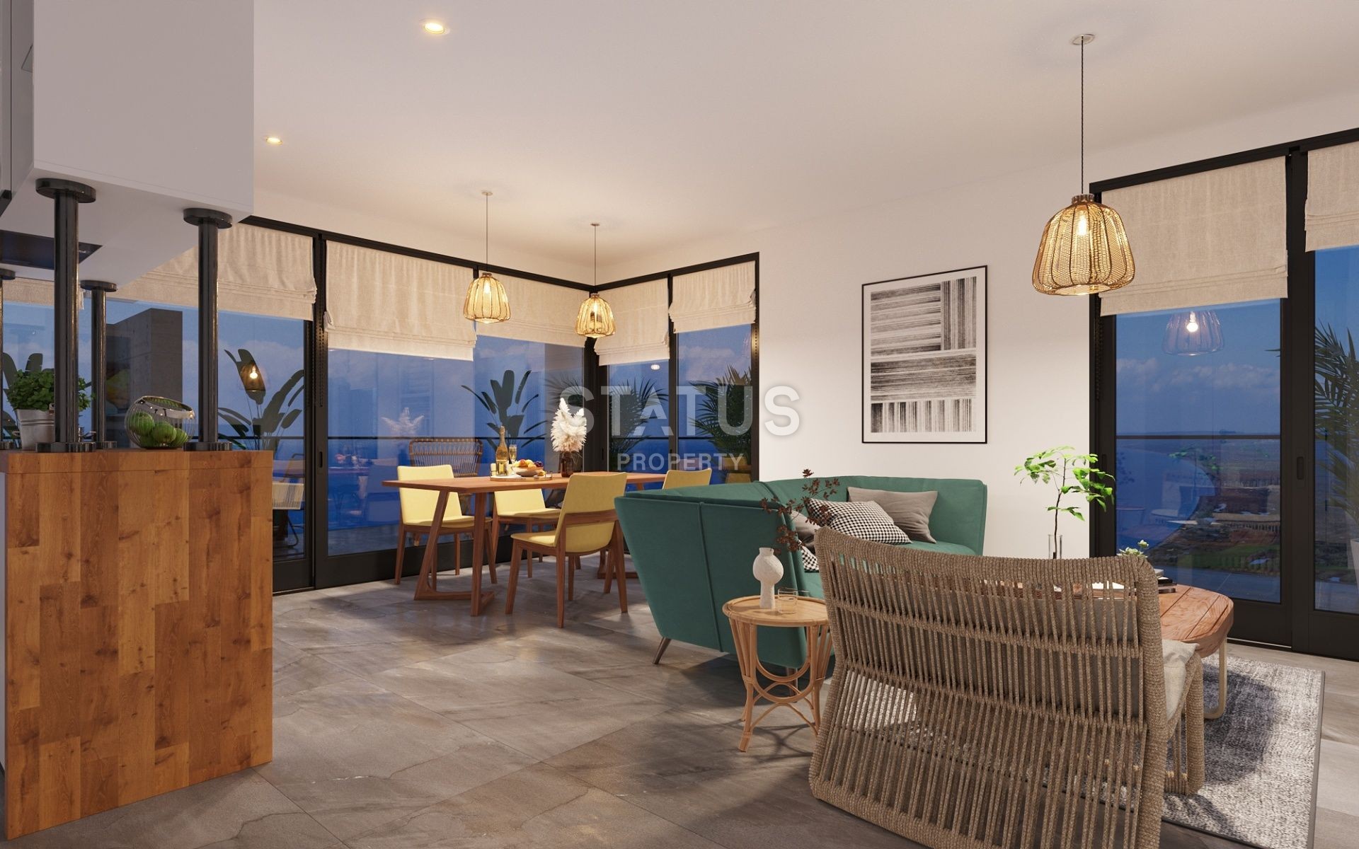 Двухкомнатная квартира 59  м? в новом комплексе в Гюзельюрте фото 18