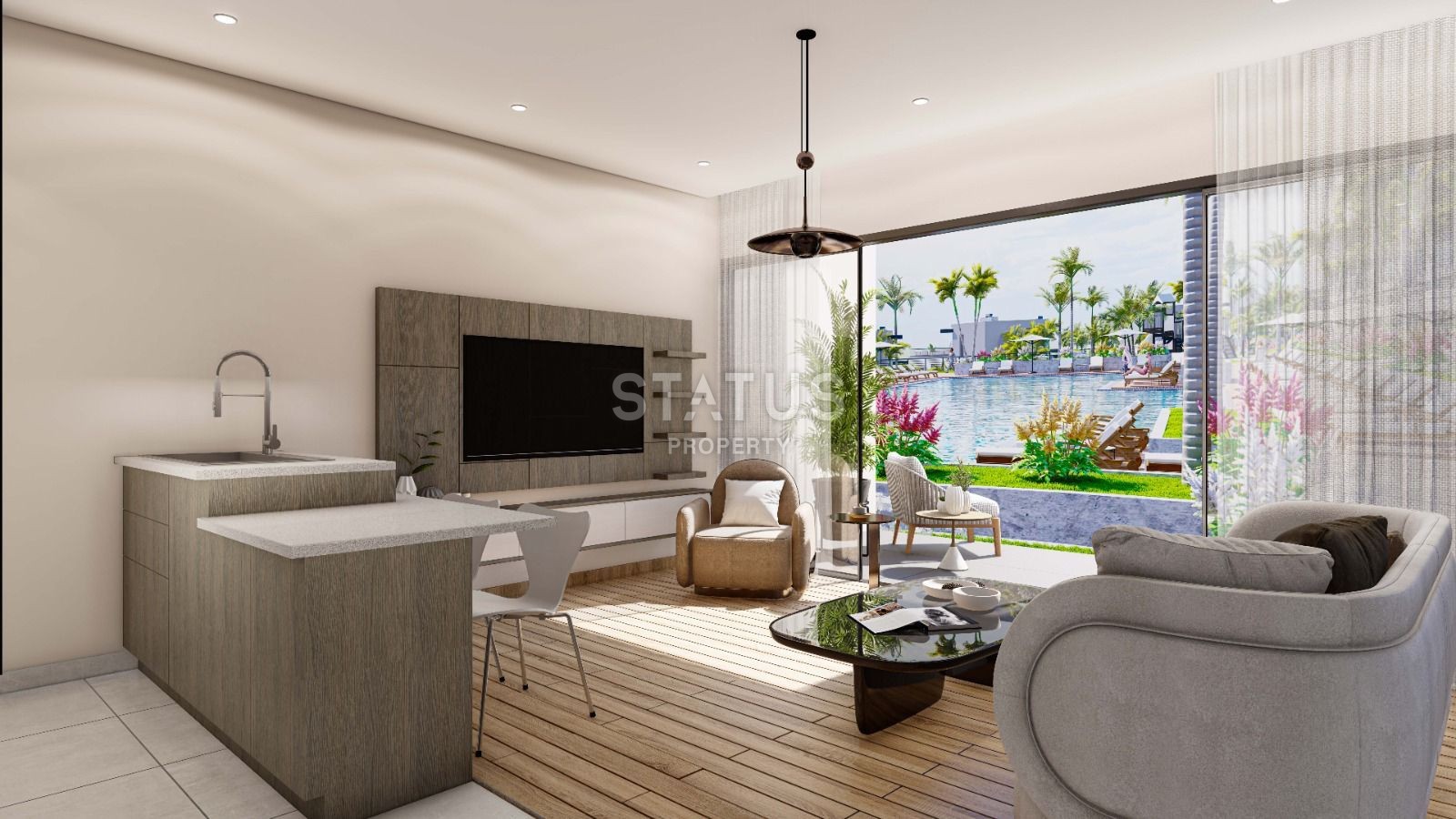 Двухкомнатная квартира 81 м? с выходом к бассейну в красивом комплексе фото 9