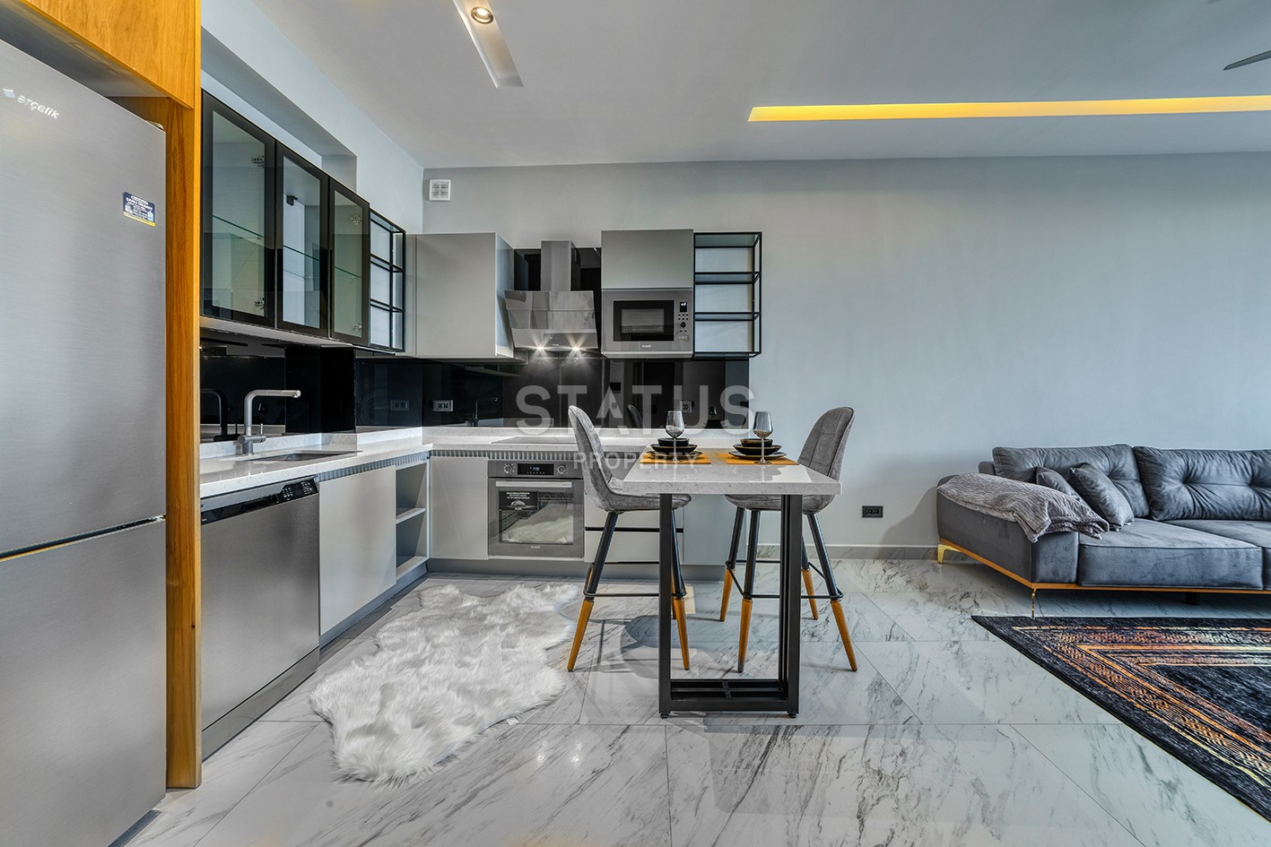 Шикарные апартаменты в люкс комплексе на первой линии в Каргыджаке, 45м2 фото 5