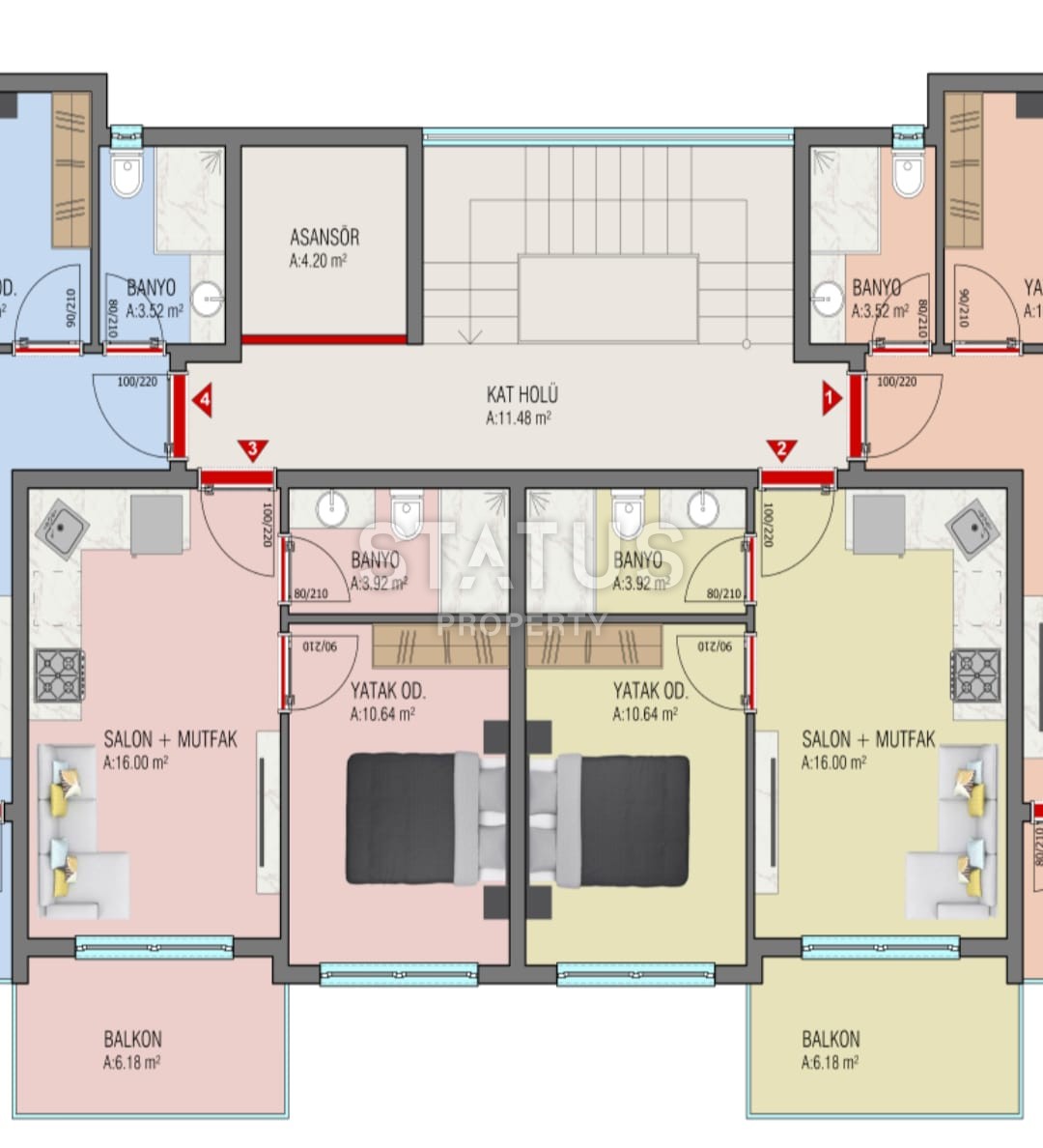 Квартира 1+1 в жилом комплексе в Авсалларе , 45м2 фото 21