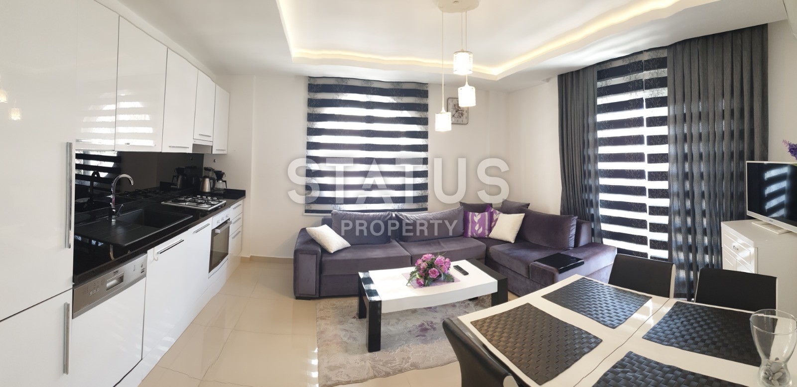 Двухкомнатная квартира с мебелью в центре Аланьи! 55 кв. м. фото 6