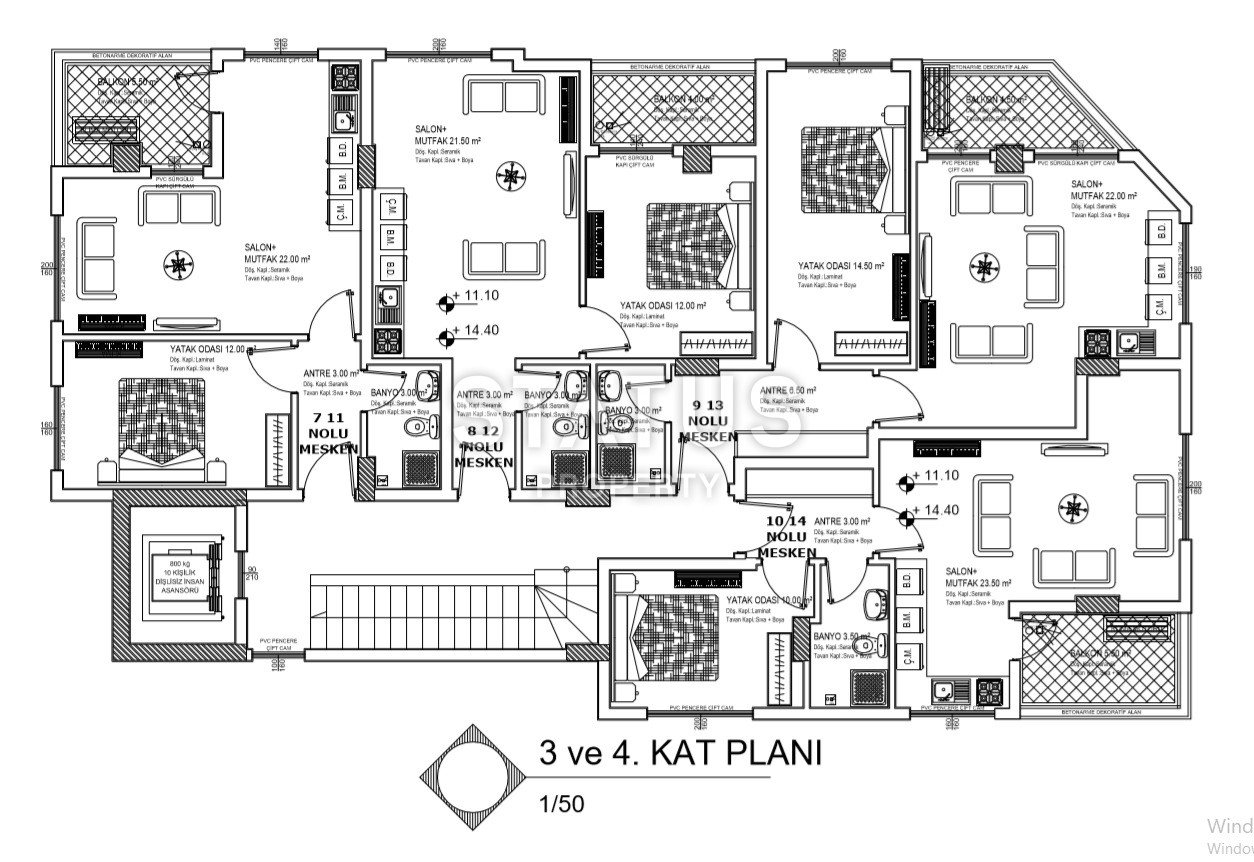 Квартиры разных площадей в новом строящемся доме в Махмутларе! Приятные цены! фото 9