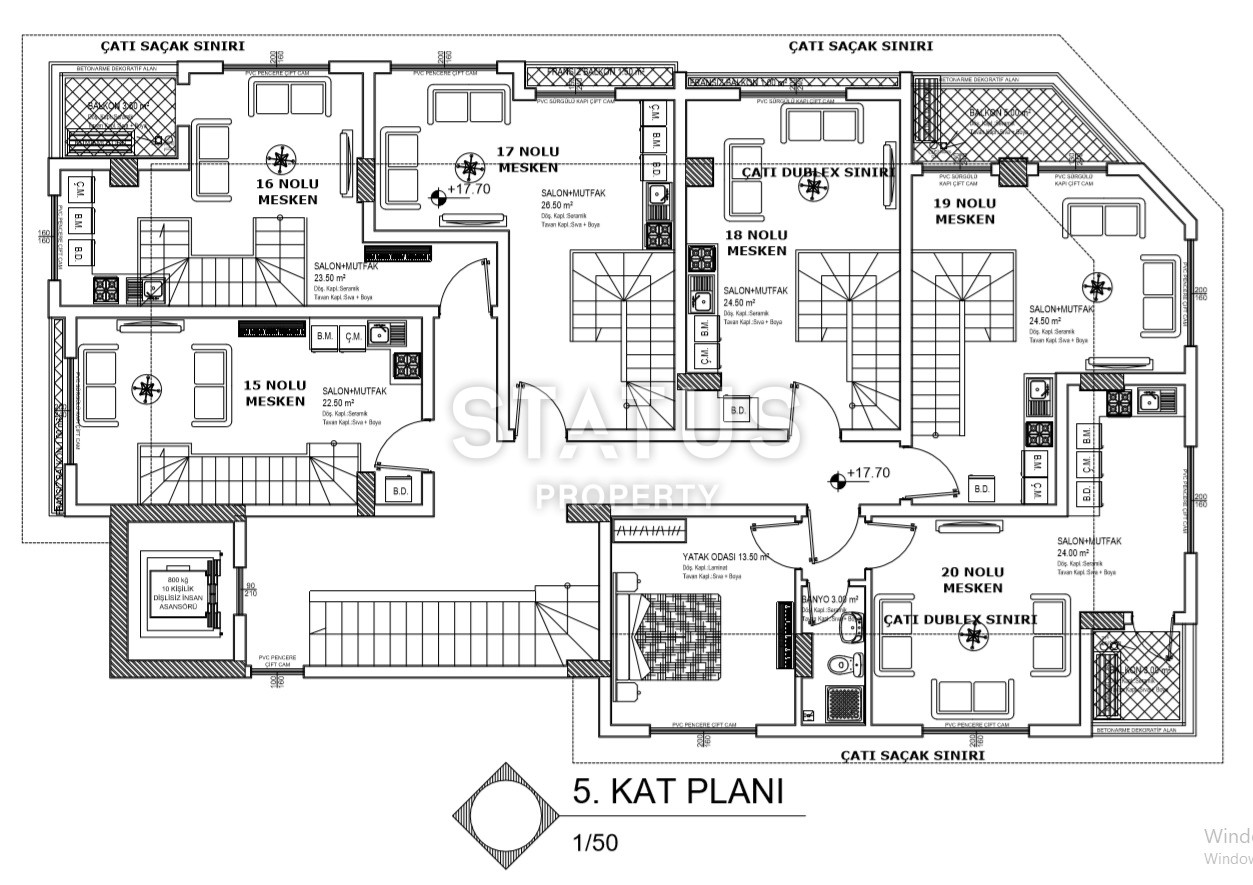 Квартиры разных площадей в новом строящемся доме в Махмутларе! Приятные цены! фото 10