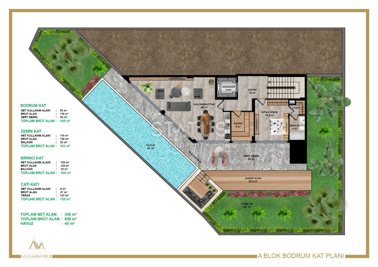 Просторная новая вилла в районе Джикджилли, 519 м2 фото 33
