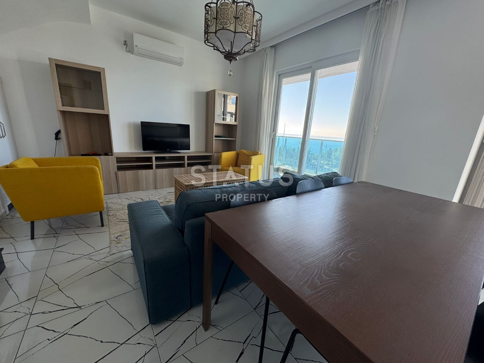 Двухуровневый дуплекс 2+1 с прямым видом на море на первой береговой линии в Каргыджак фото 5