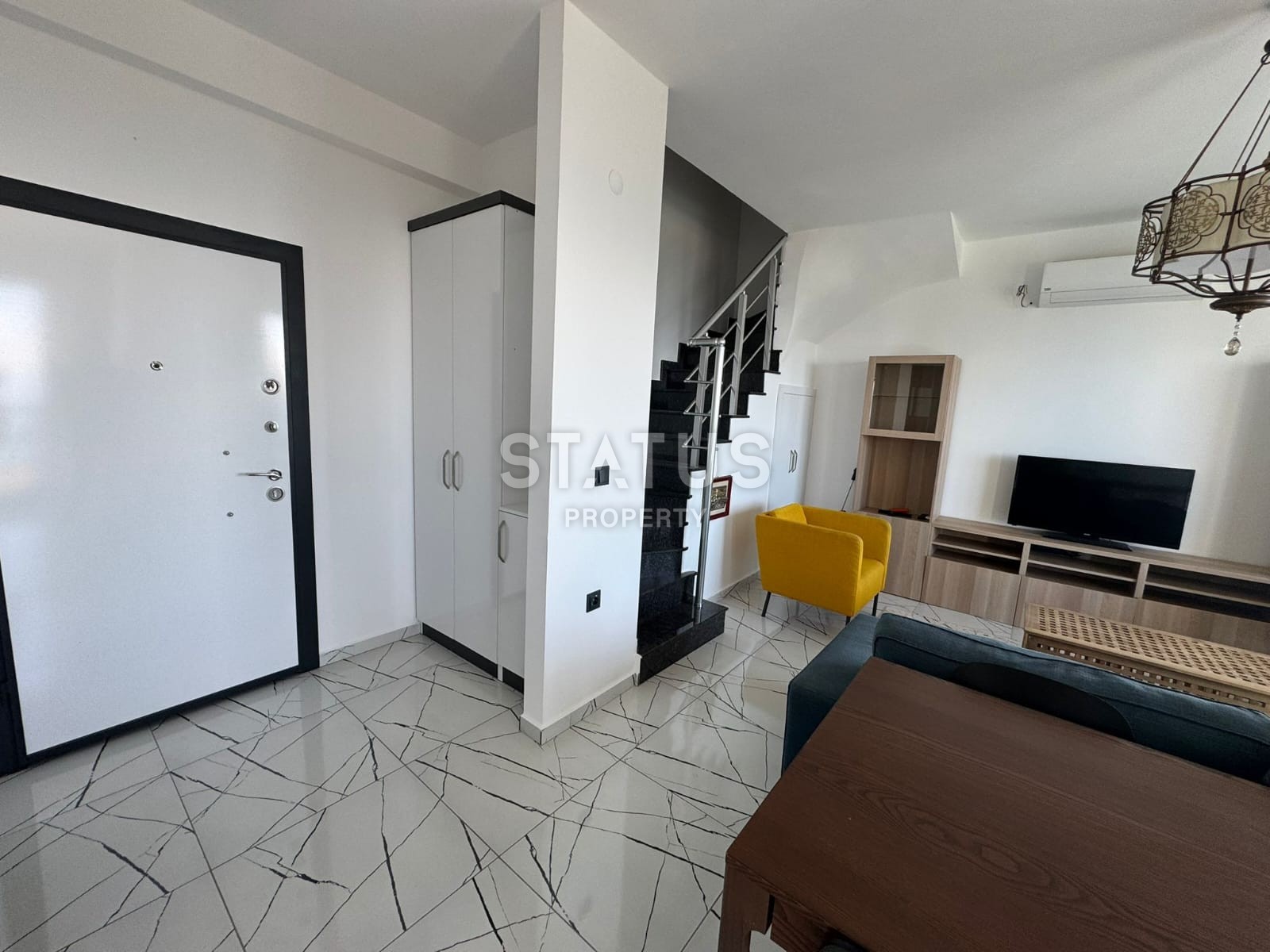 Двухуровневый дуплекс 2+1 с прямым видом на море на первой береговой линии в Каргыджак фото 12