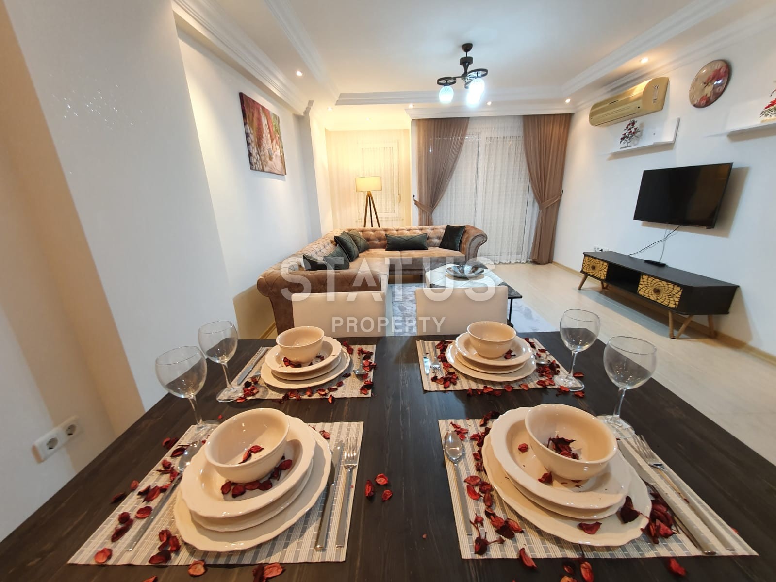 Квартира с видом на море, с мебелью в районе Махмутлар. 110 кв.м. фото 10