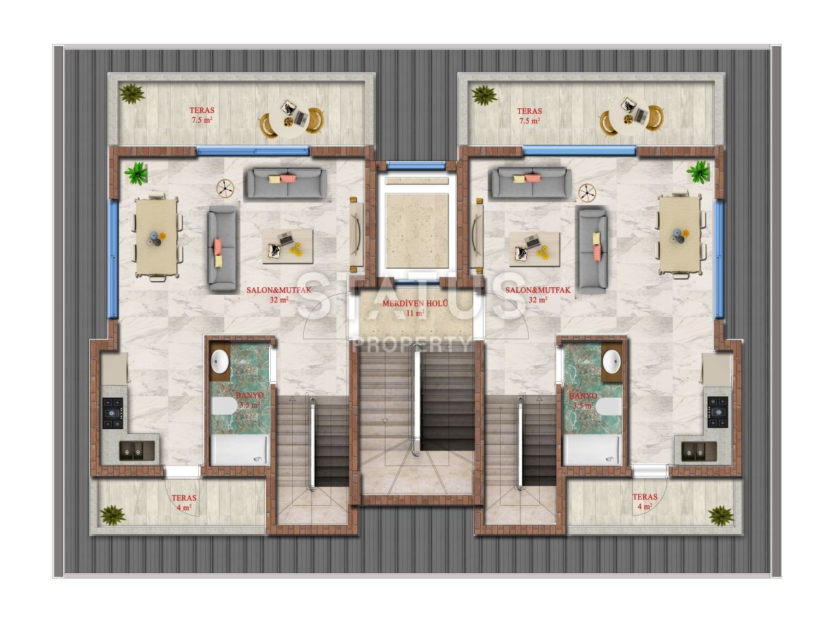 Новый инвестиционный проект в районе Кестель, в 5 минутах от моря! 52- 107 м2 фото 18