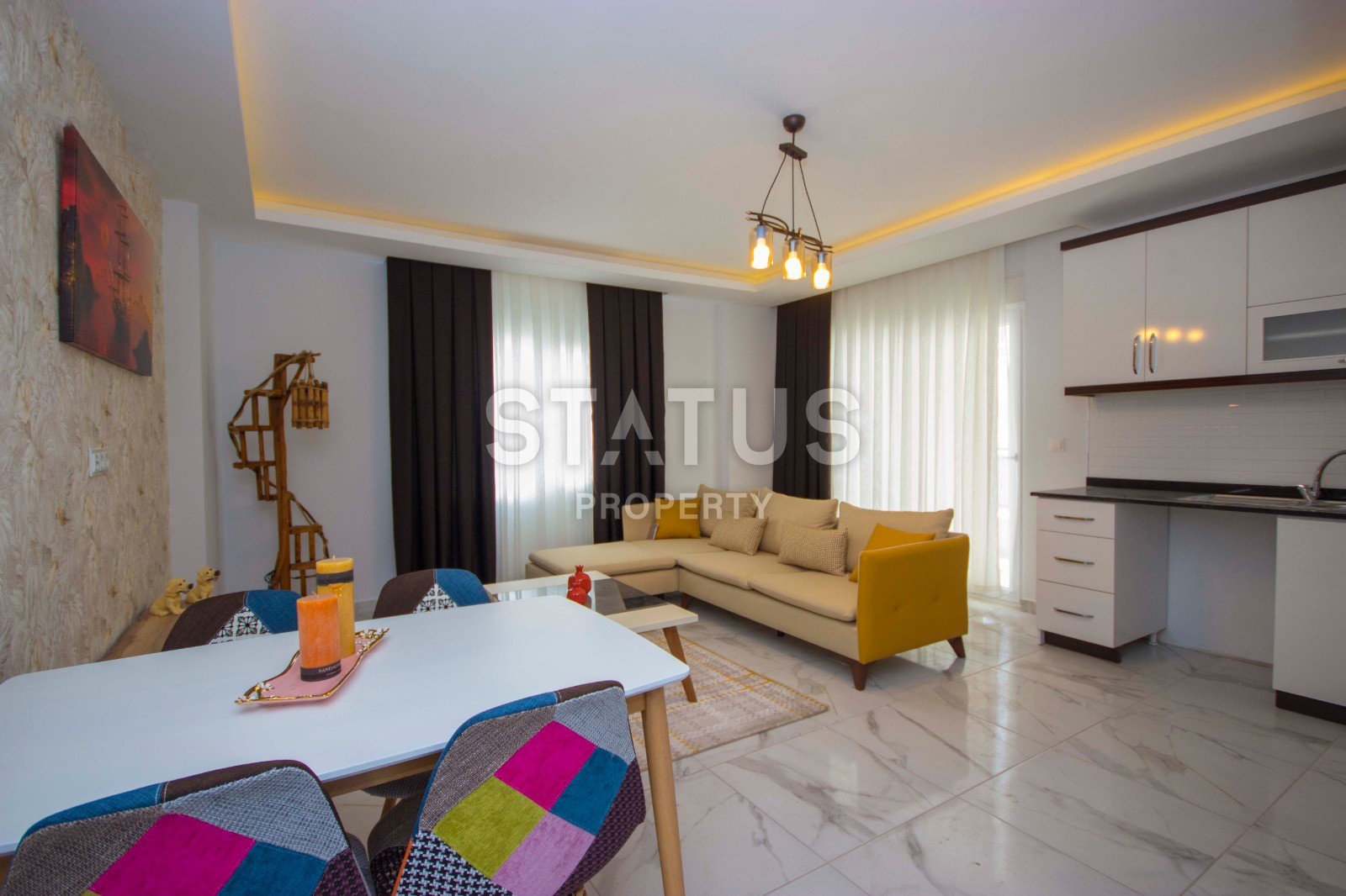 Квартира в Мхмутларе в самом центре! Мебель в цене! 70 кв.м. фото 2