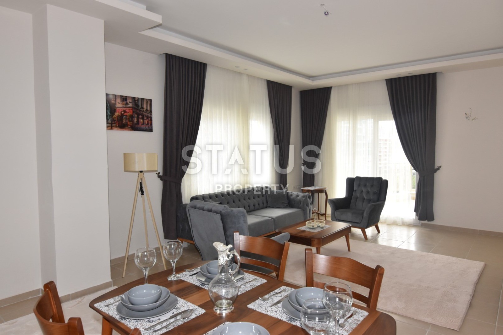 Новая трехкомнатная квартира с мебелью в 100 метрах от побережья! Махмутлар, 120 кв.м. фото 1