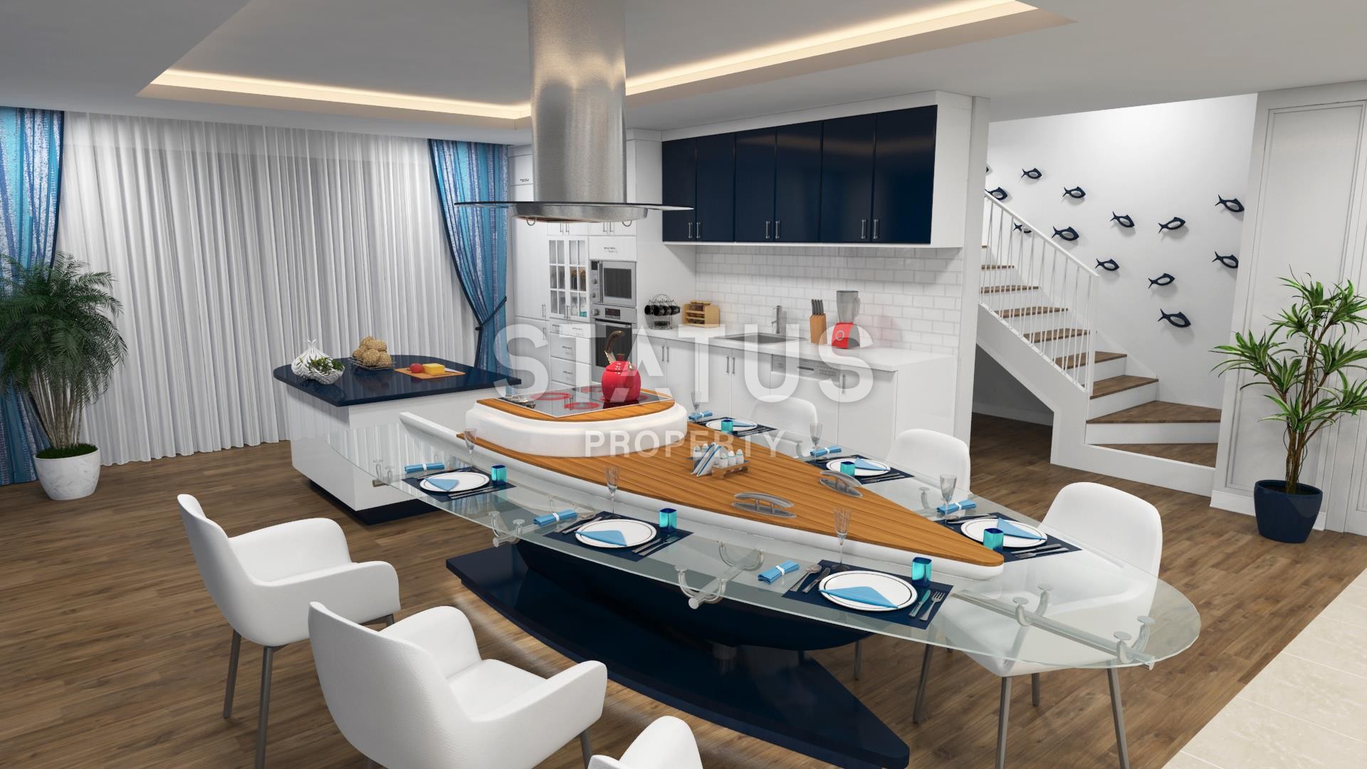 Комплекс вилл с видом на море в Алании, Конаклы, недорого, 155-320 кв.м. фото 17