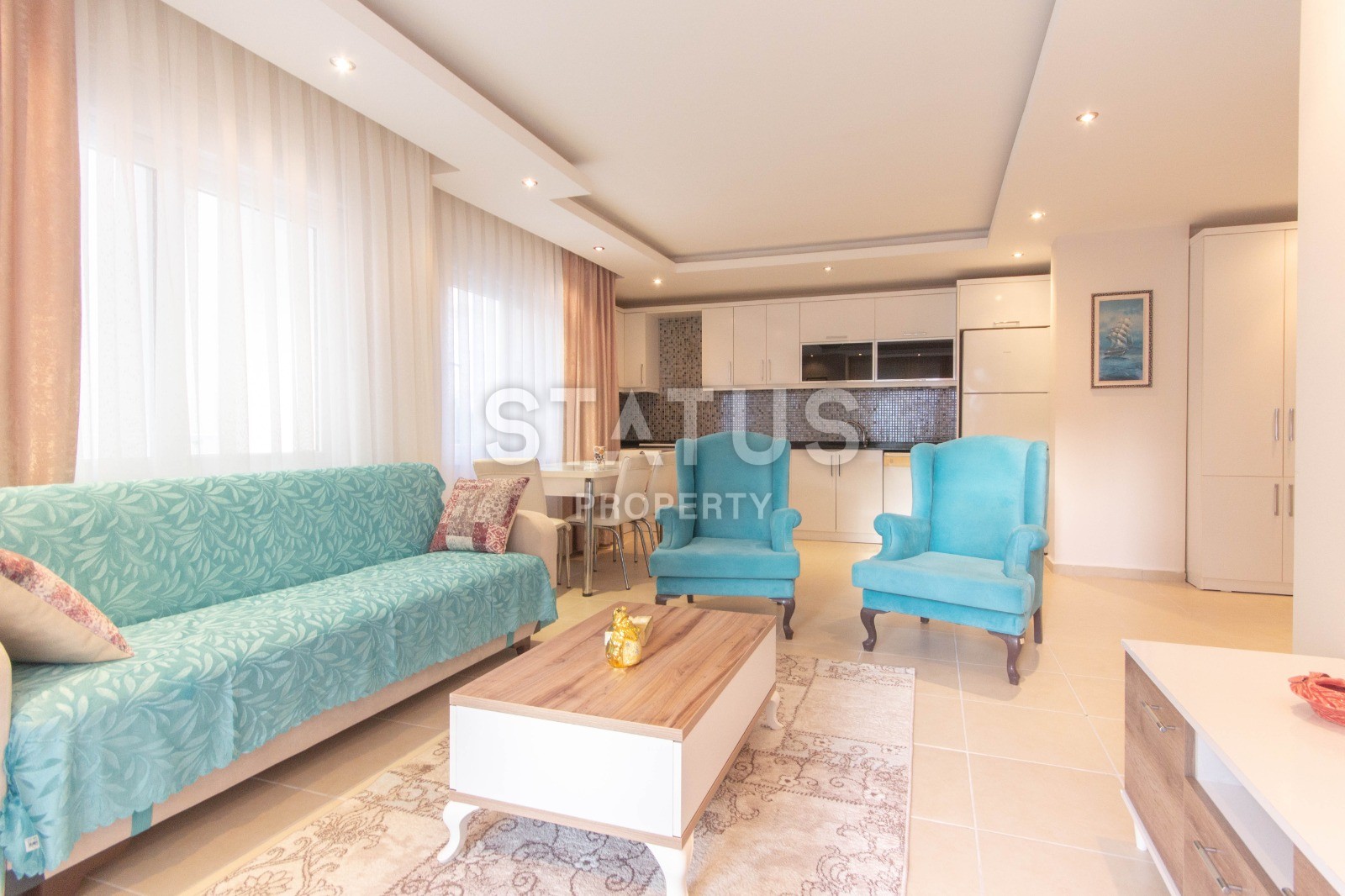 Двухкомнатная квартира с мебелью в Махмутларе, Алания 65 кв.м. фото 2