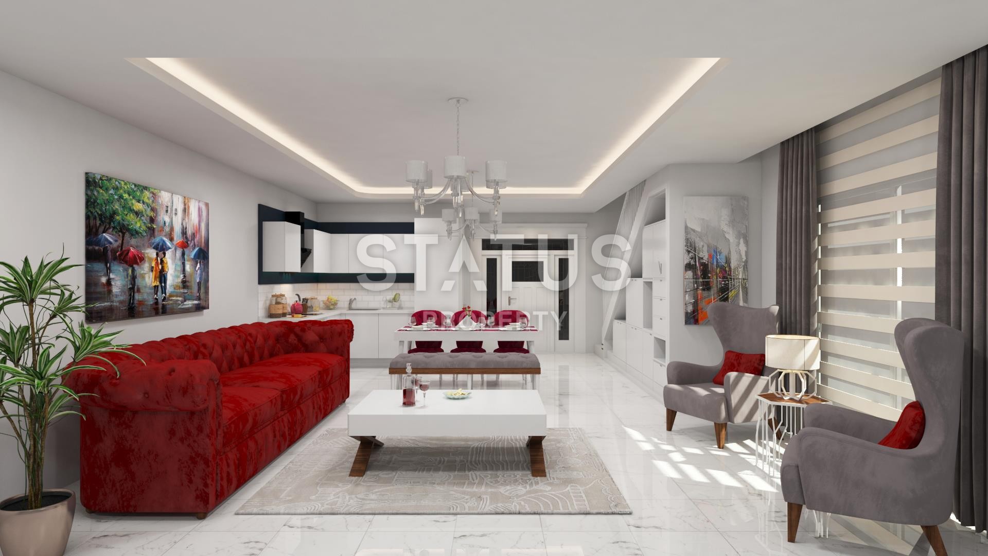 Комплекс вилл с видом на море в Алании, Конаклы, недорого, 155-320 кв.м. фото 24