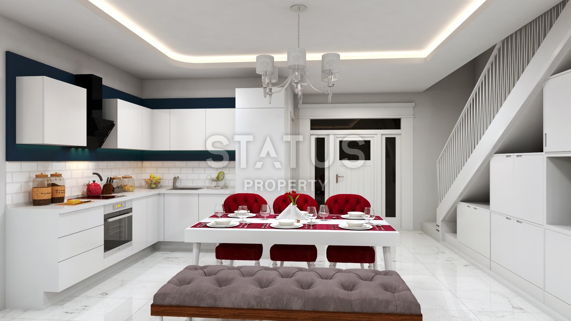 Комплекс вилл с видом на море в Алании, Конаклы, недорого, 155-320 кв.м. фото 25