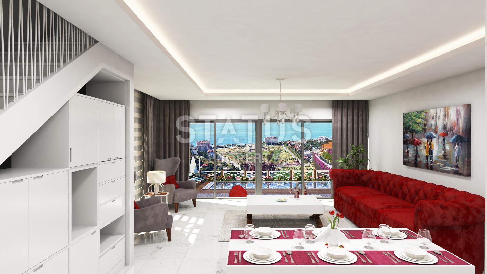 Комплекс вилл с видом на море в Алании, Конаклы, недорого, 155-320 кв.м. фото 26