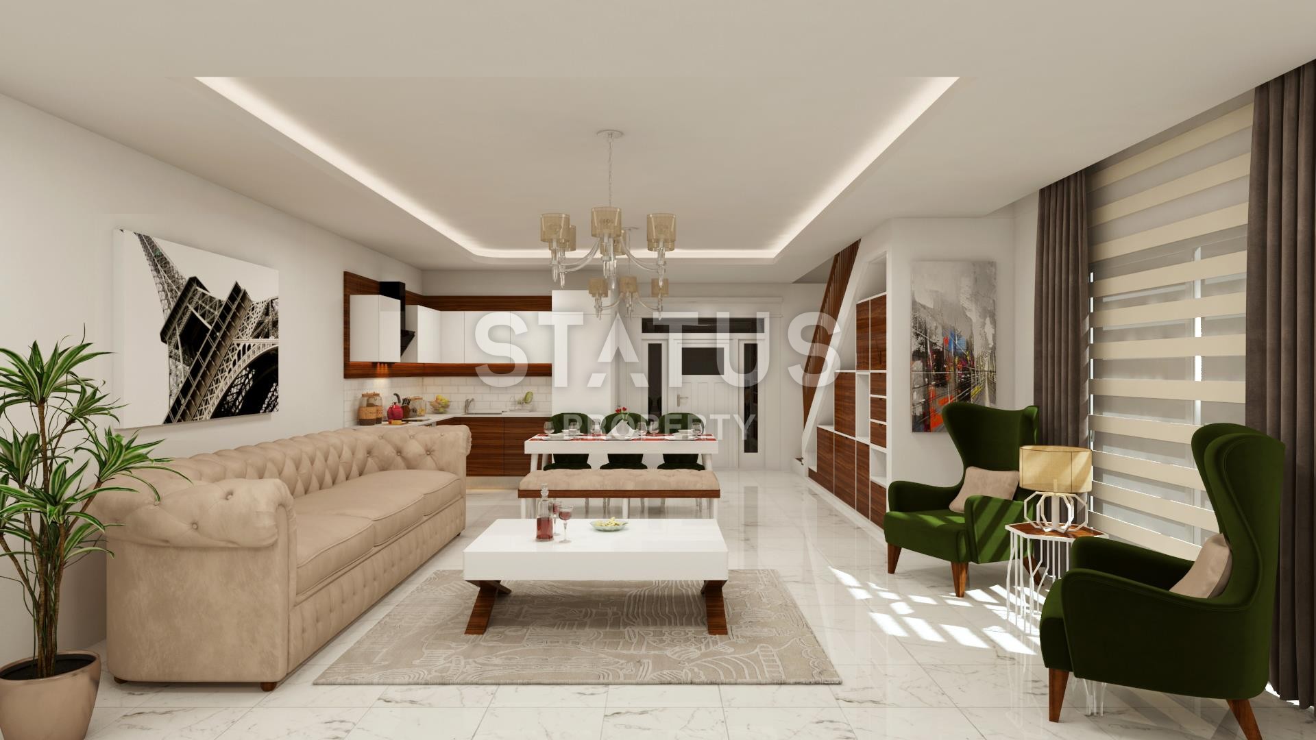 Комплекс вилл с видом на море в Алании, Конаклы, недорого, 155-320 кв.м. фото 27