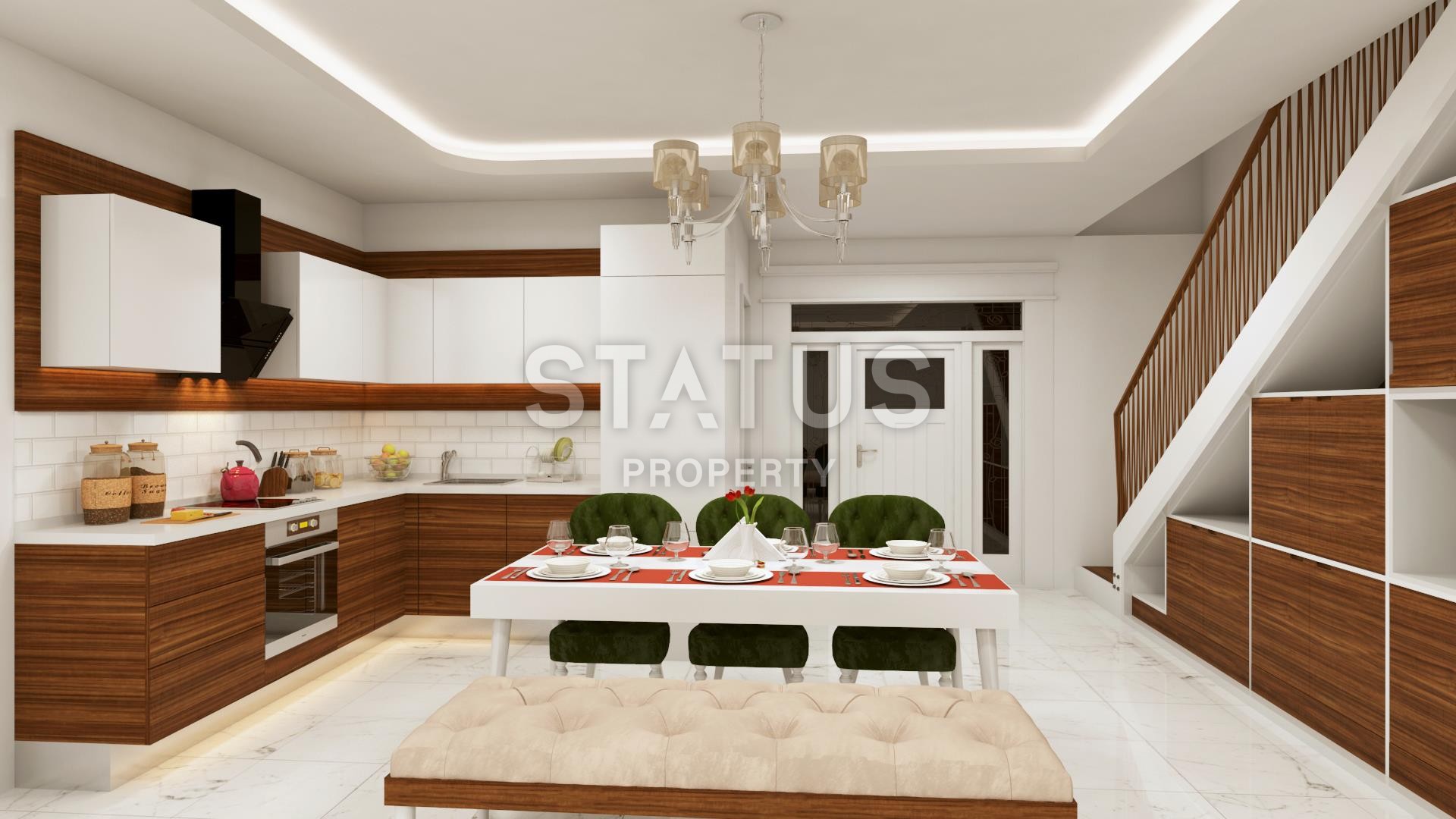 Комплекс вилл с видом на море в Алании, Конаклы, недорого, 155-320 кв.м. фото 28