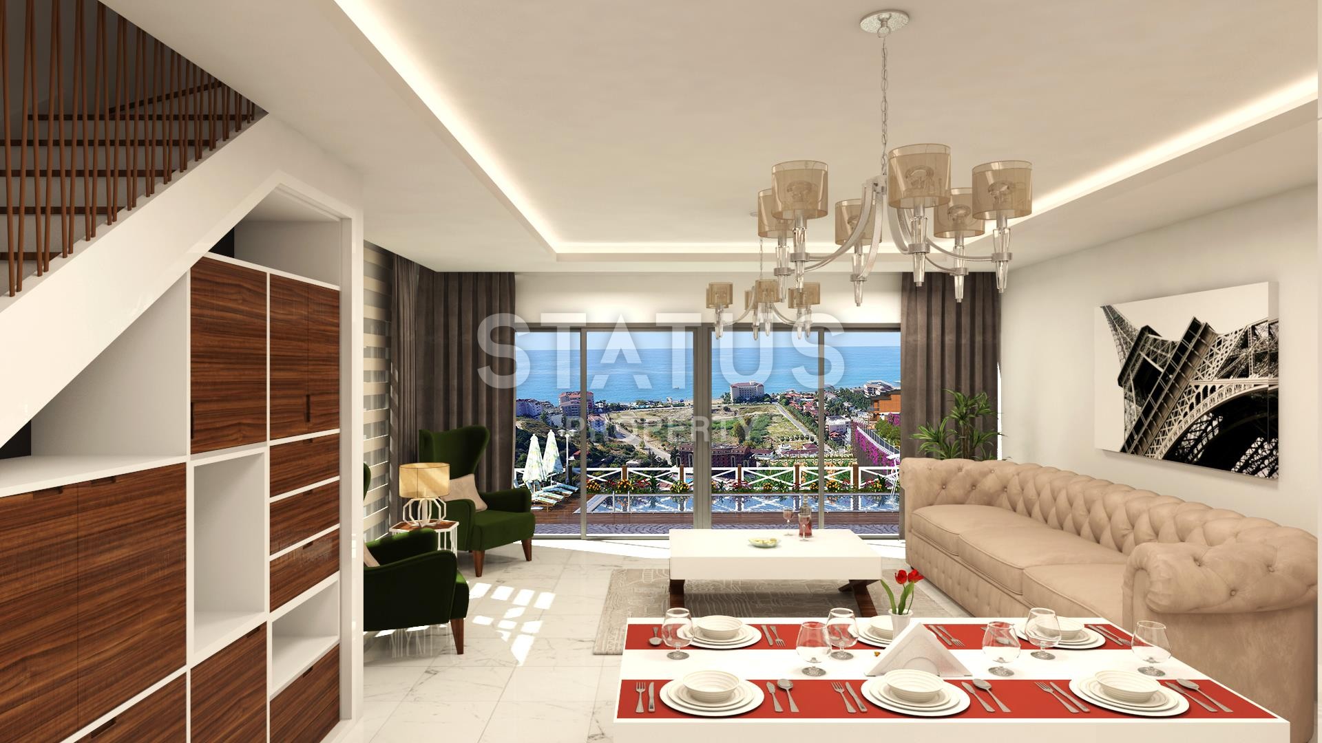 Комплекс вилл с видом на море в Алании, Конаклы, недорого, 155-320 кв.м. фото 29