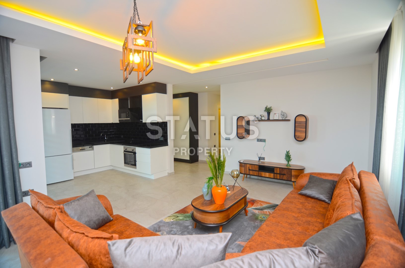 Three-room apartment with new furniture on the first coastline! Kargicak, 110 m2 фото 12