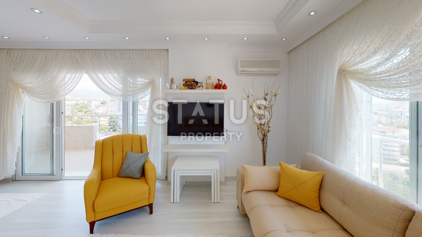 Excellent three-room apartment with a sea view! Avsallar. фото 4