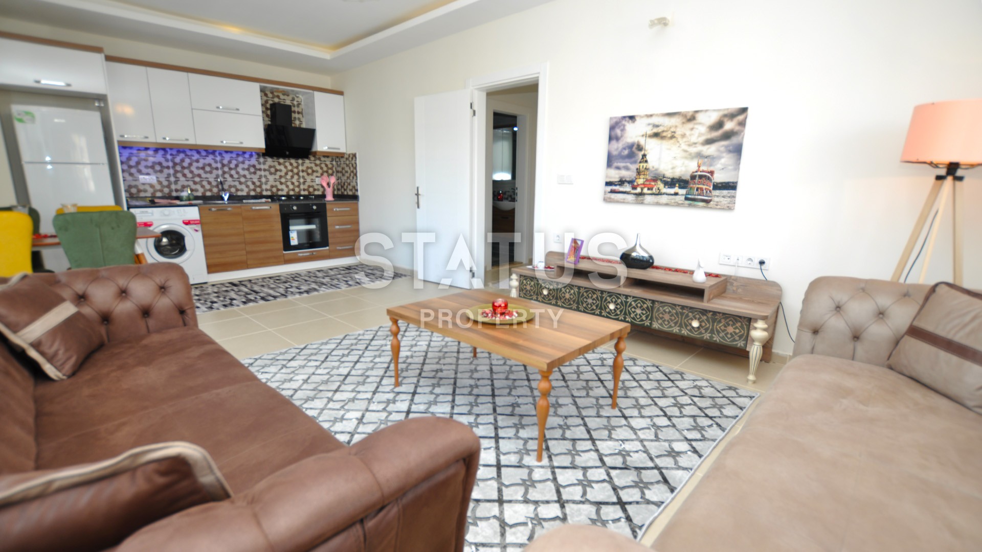 Большая квартира планировки 1+1 в новом комплексе с мебелью. Общая площадь 96 кв.м. фото 1